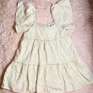 Solai Floral Boho Minimalist Cottage Core Coquette Tiered Mini Babydoll Dress